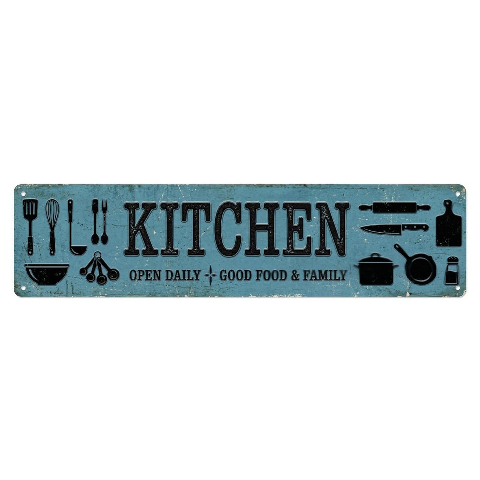 Kitchen Typewriter Tools Vintage Preparation Space Vintage Metal Tin Sign Wall Decor for Cafe, Club, Garden Metal Poster 4x16Inch