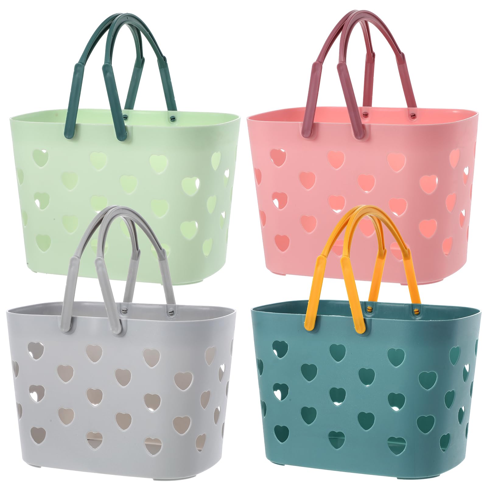 LLOUSSAK 4 Pcs Shower Caddy Portable Plastic Shower Caddy with Folding Handle for Storage Organizer Plastic Basket for