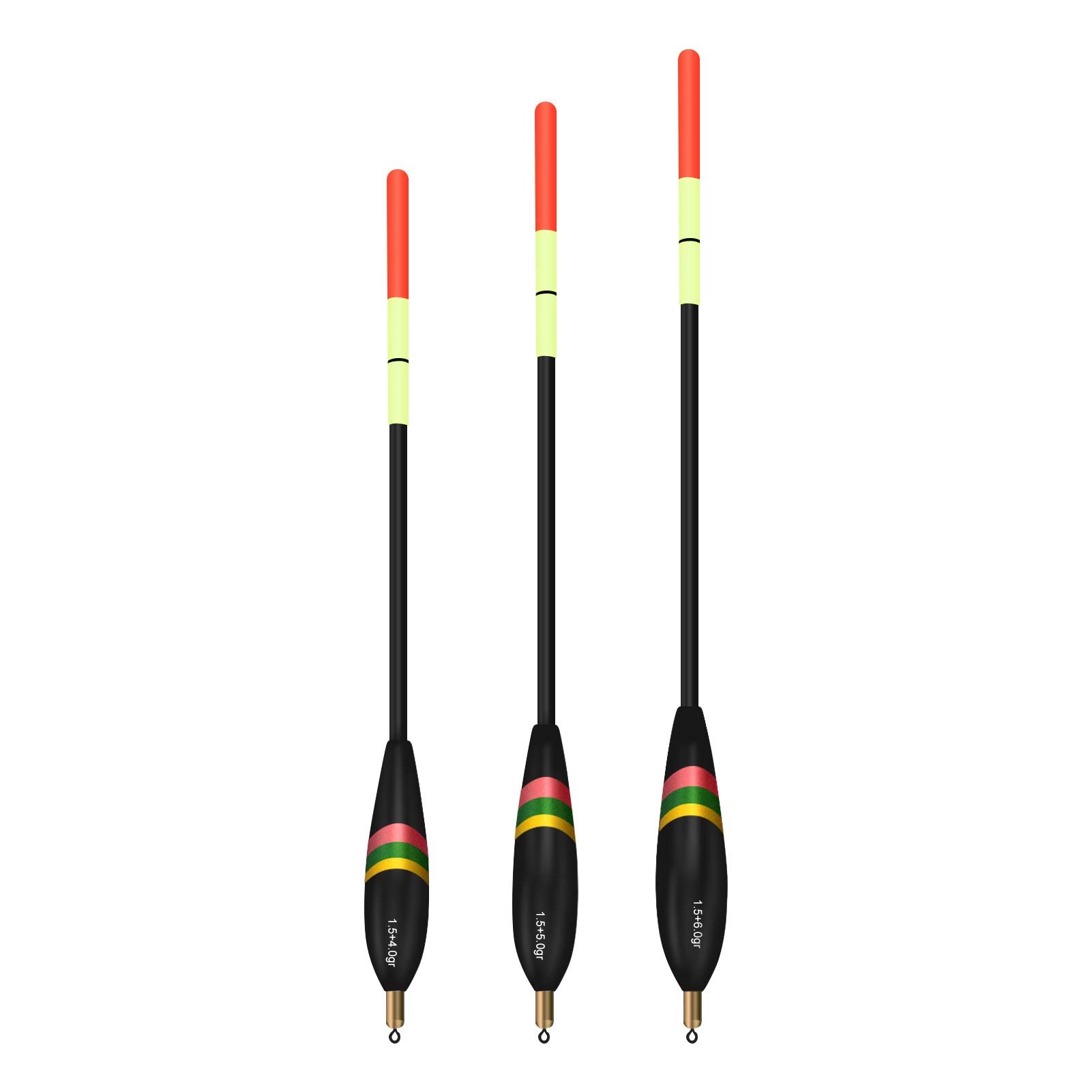 Health Gear Fishing Floats, Sensitive Bobber, 3pcs Different Floatage Sliding Floats for Fishing, Wooden Fishing Floats, Colored Balsa Wood Fishing Floats for Enhancing Fishing