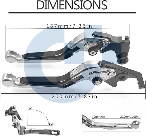 Miniatura 2 de NWSM Palancas de embrague de motocicleta extensible ajustable plegable palanca de embrague de freno para Yamaha XT660R XT660 R 2014 2015 2016