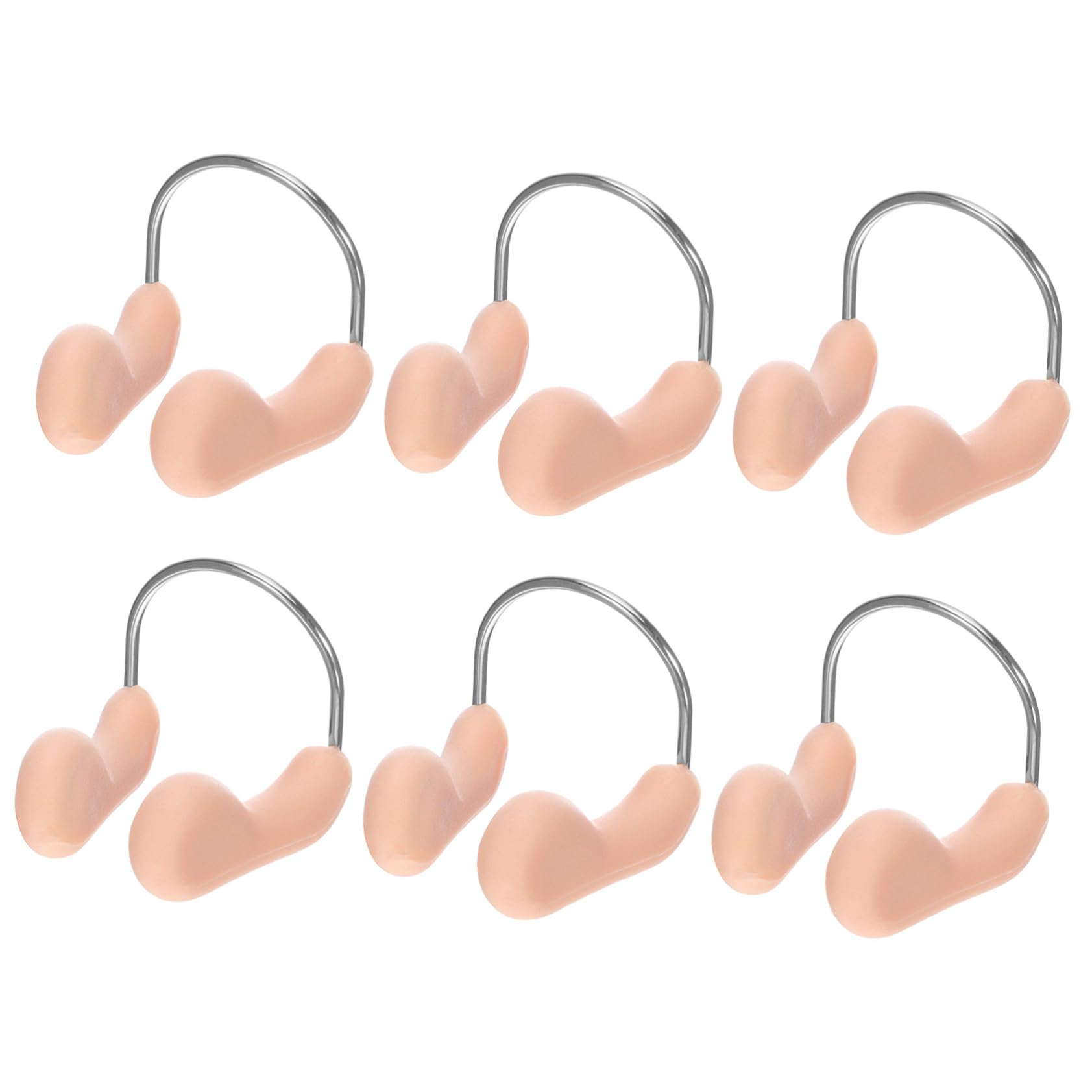 INOOMP 5 Series Clip De Nariz De Natación Pinzas para La Nariz Natación Adulto Tapones Nasales para Nadar Etiqueta Clip De Nariz De Nadadores Clips De La Nariz Beige 6 Piezas X 5