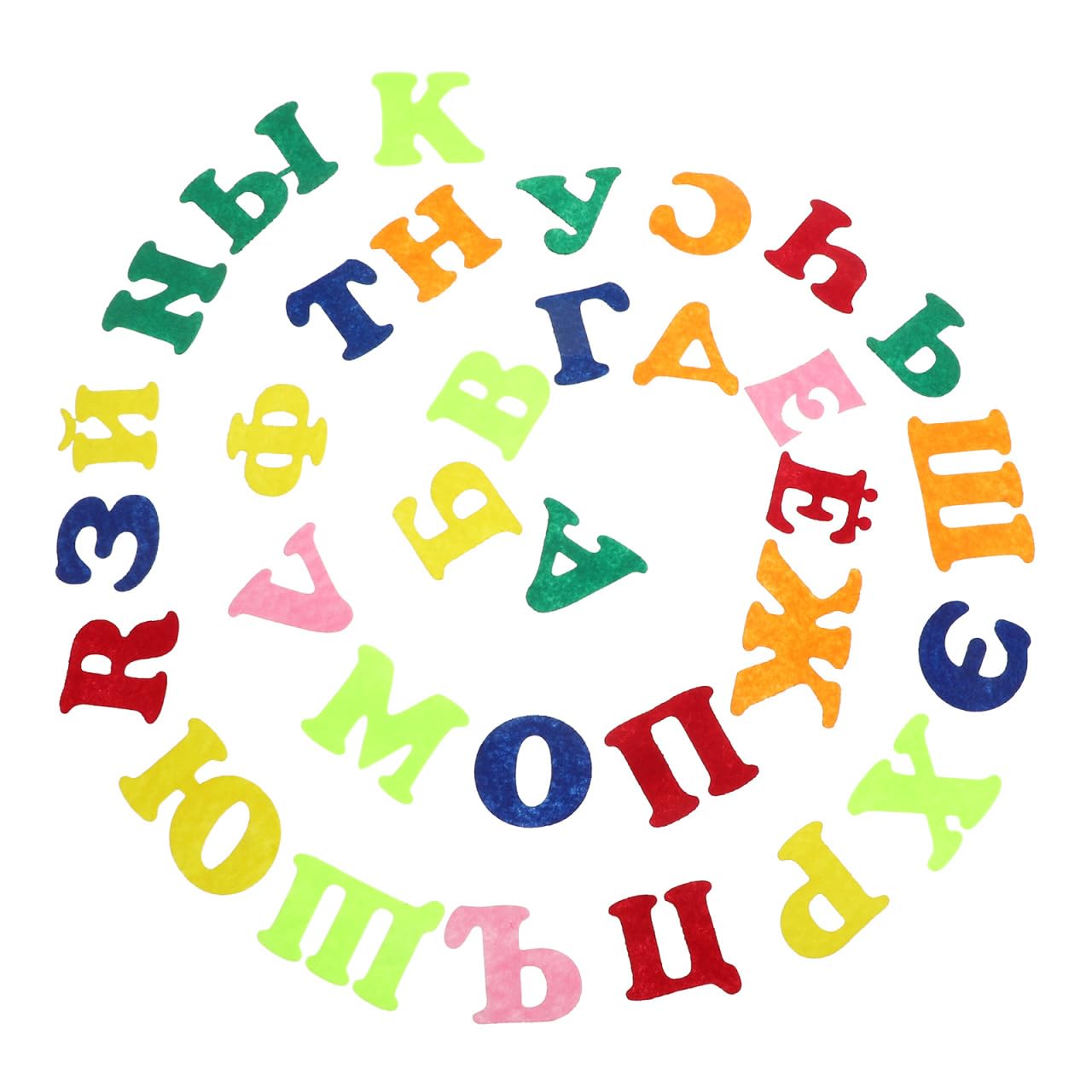 BESTonZON Russian Alphabet Felt Stickers for Kids Education, Multicolor Cyrillic Letter Stickers for Kindergarten Classroom Decor, Arts and Crafts Language Learning Supplies