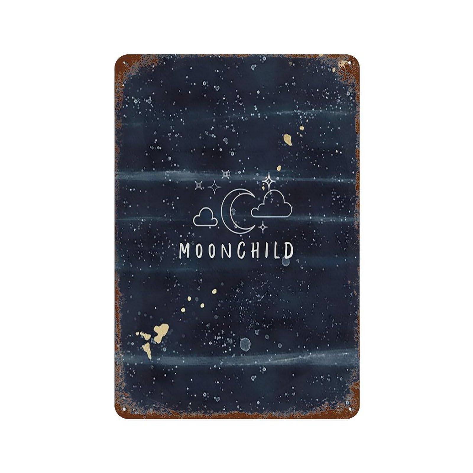 xiaoxiaoshen Moonchild Scandinavian Nursery Wall Decor Art Metal Tin Poster Modern Home Decor Art Home Bar Shop Decorations Vintage Sign 30x20cm