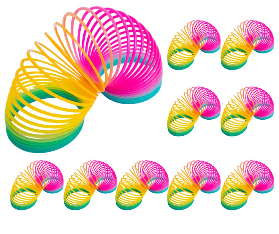 IncyWincy Magic Rainbow Spring (Pack of 12), Unisex Birthday Return Gifts for Kids All Age Group, Spiral, Slinky, Bouncy Toy