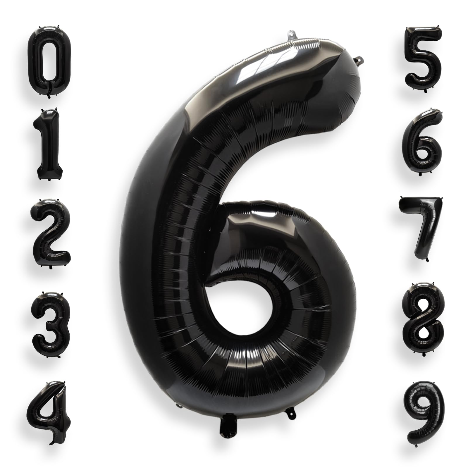AULE 40 Inch Big Black 0 Balloon Number Large Foil Helium Number Balloons 0-9 Jumbo Giant Happy 0th Birthday Party Decorations for Boy or Girl Huge Mylar Anniversary Party Supplies — view 18
