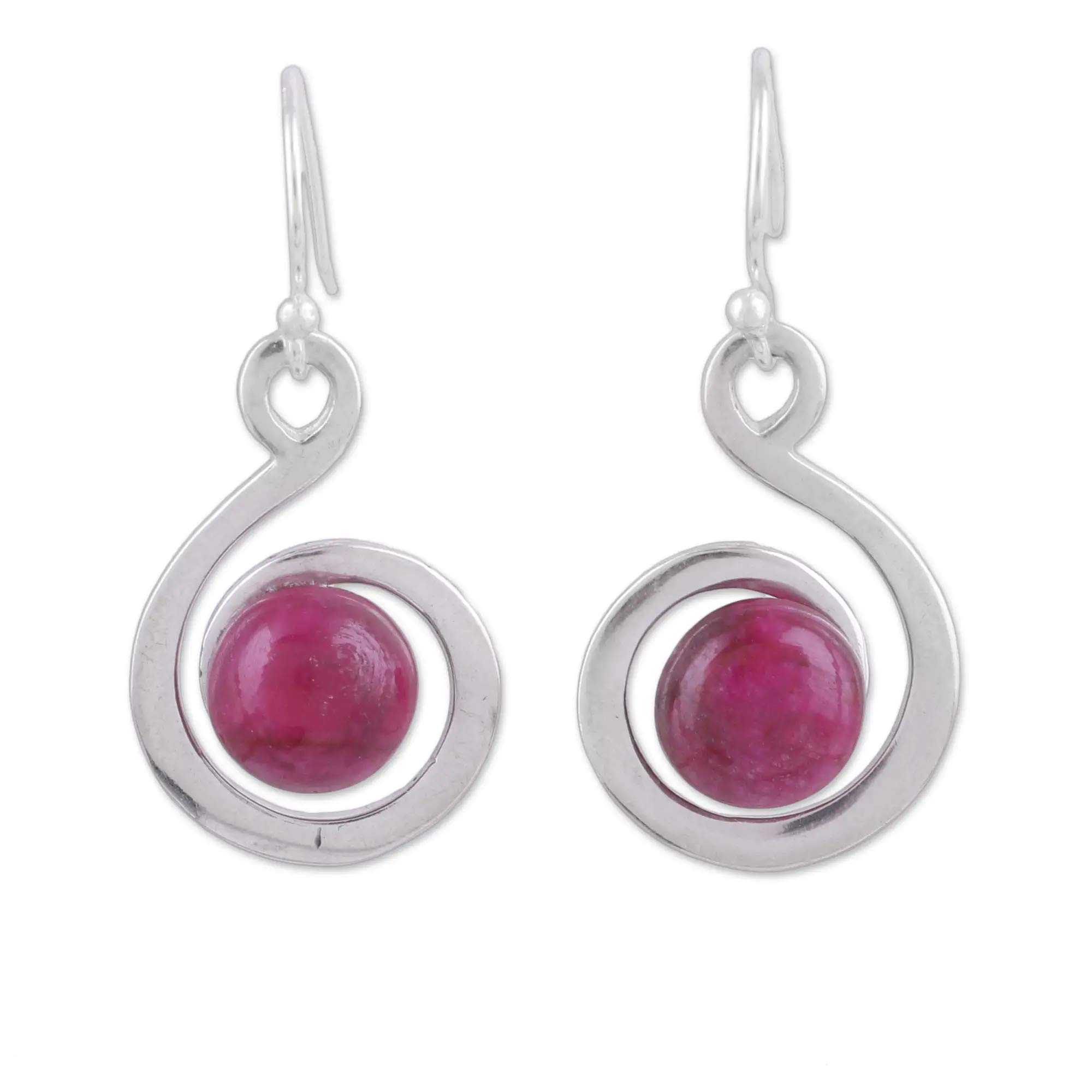Silvertree925 ruby gemstone earrings for party and lite weight (ST980)