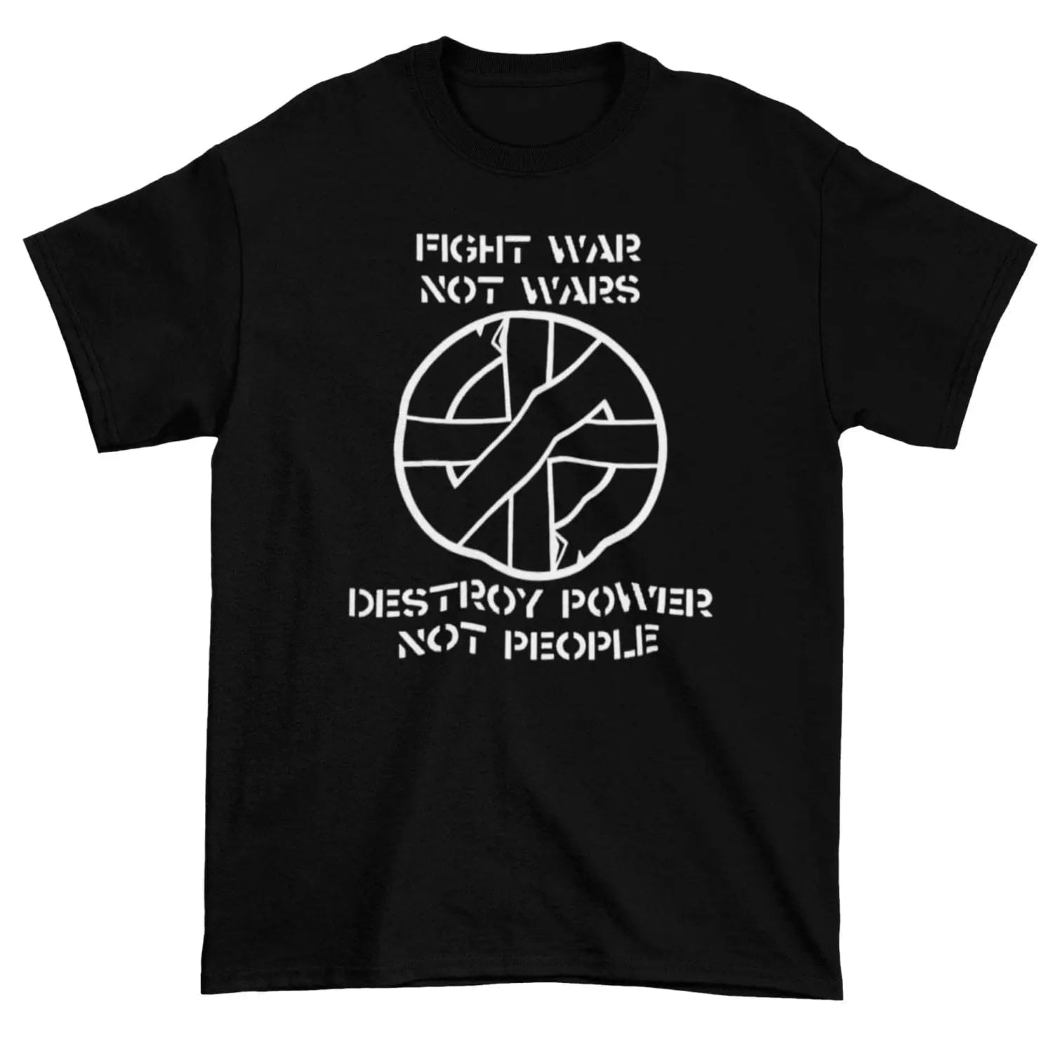Crass Fight War Not War Men's T-Shirt - Punk Rock Anarchist 3XL Black