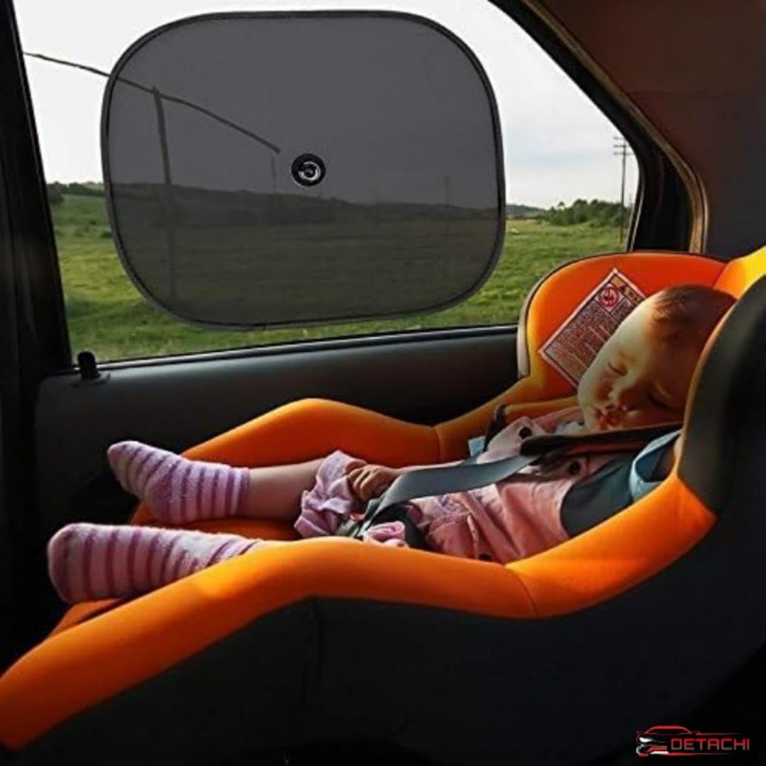 DETACHI Sun Shade + Rain Water Resistant Anti Fog Film, Anti Glare, Scratch Resistant, Protection, Universal Fit Car Accessories -View Mirror for Safe Driving- Combo Pack 2X(Oval+Square, 4XSun Shade) 3