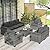 Outsunny 5 Piece Patio Furniture Set with Cushions, Outdoor PE Rattan Wicker Conversation Sofa Set with Storage Bin Coffee Table, Dark Gray