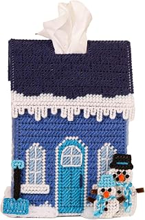 Herrschners Snowy Manor Tissue Box - January Plastic Canvas Kit