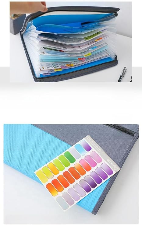 File Box Basic File Stand Folder Storage Bag Folder A 4 13 Classification Large Capacity Handbag Divider Folder Expanding Folder with Label Office Supplies Student Paper Bag Classroom Office Family