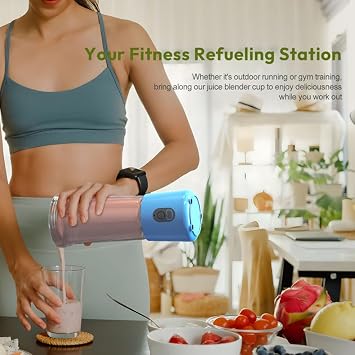 Portable Blender for Smoothies and Shakes, Shakes & Ice Crushing, 16.9 oz, 40 Seconds Auto Shutoff, 3 Seconds No-Load Protection, One-Button-Operation Smoothie Maker(Blue)