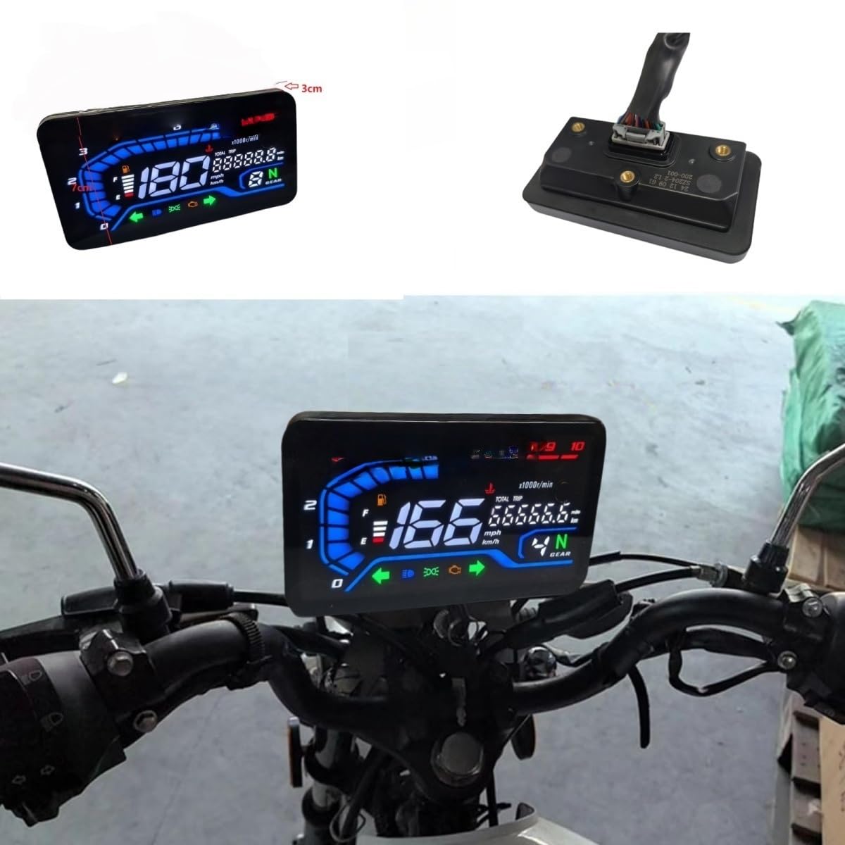 Miernika Motocykla instrumenty Uniwersalny 12V LED wodoodporny cyfrowy prędkościomierz motocyklowy RPM zmodyfikuj panel cyfrowy miernik