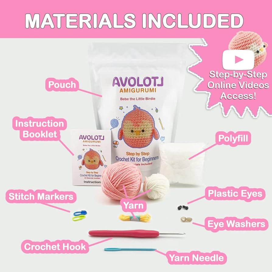 Amazon.co.jp: AVOLOTL あみぐるみかぎ針編みキット 初心者 大人