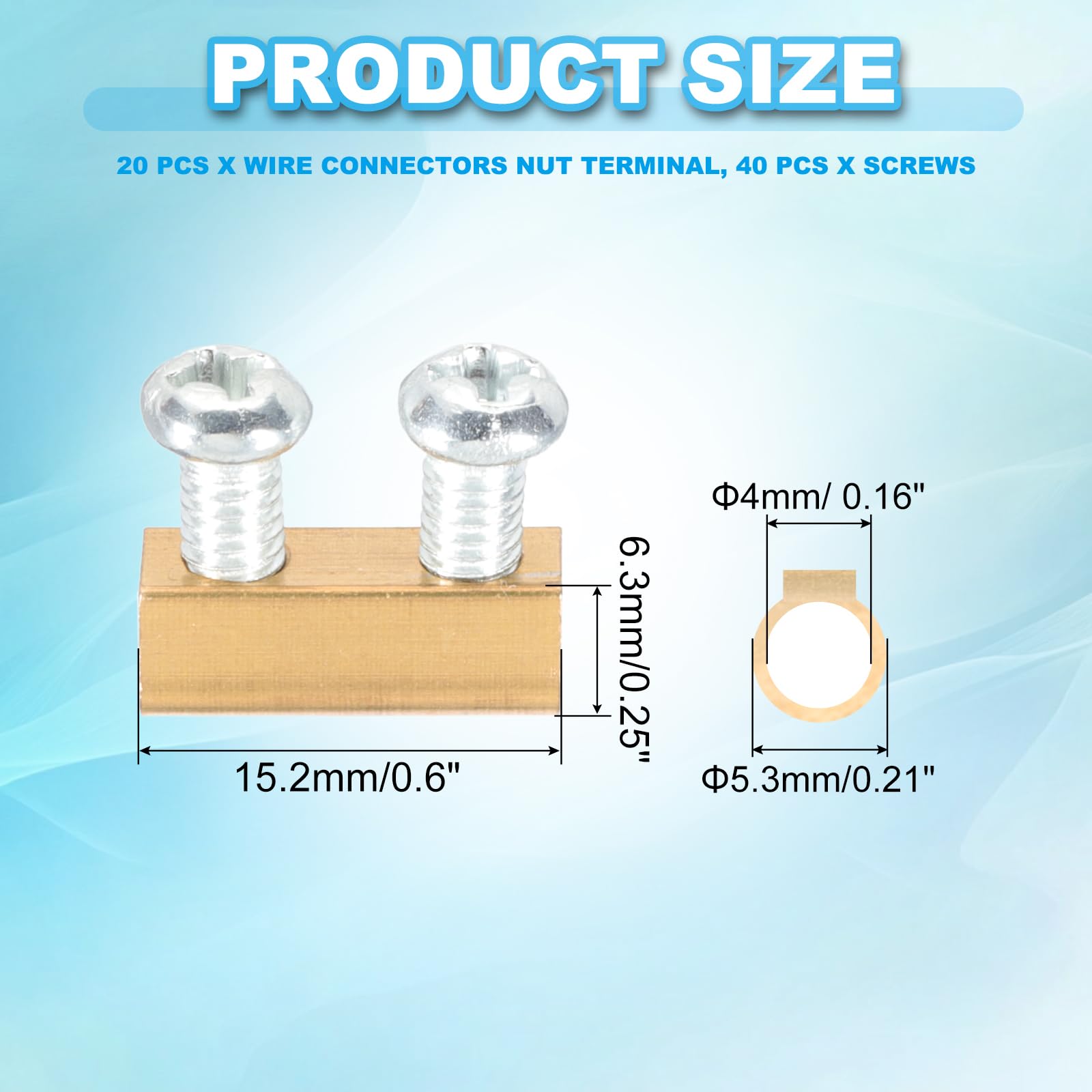 PATIKIL 15.2x5.3x6.3mm Wire Connectors Nut Terminal - Image 2