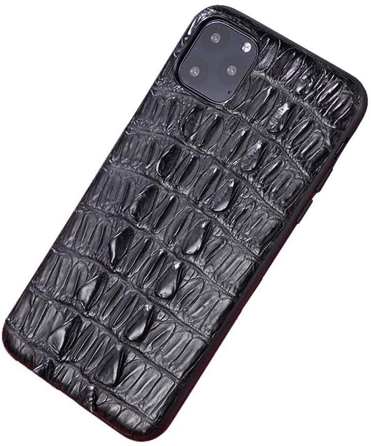 Étui de protection iPhone 12 cuir alligator noir pour réunion d'affaires