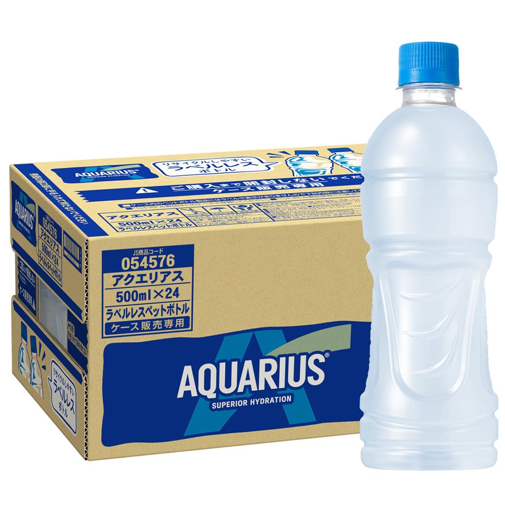 Aquarius Labelless 16.9 fl oz (500 ml) PET x 24 Bottles (Can be used for Freezing)Aquarius Labelless 16.9 fl oz (500 ml) PET x 24 B…