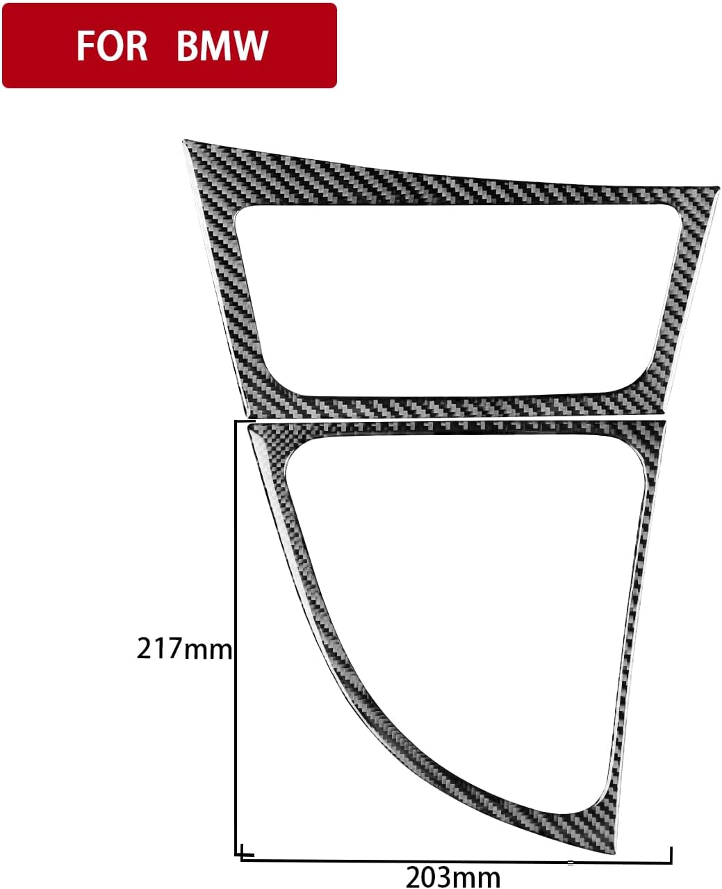 Car Carbon Fiber Accessories Shifter Panel Frame 2pcs Protective Cover Anti-Scratch Sticker Compatible with BMW 1 Series E81 E82 E87 E88 2008 2009 2010 2011 2012 2013