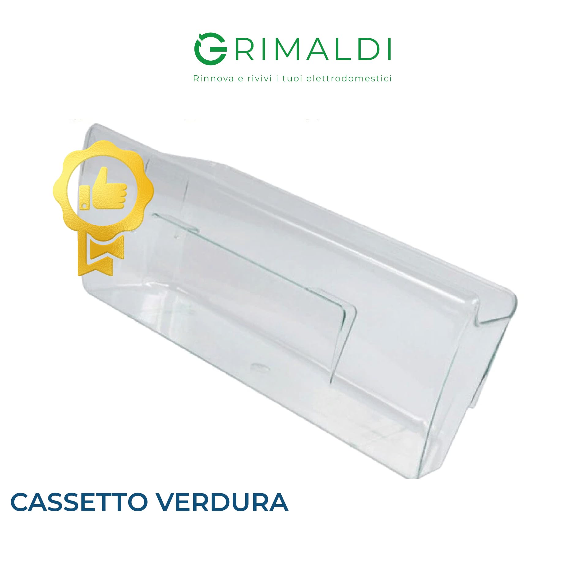 G GRIMALDI Cassetto Verdura Frigorifero Compatibile con Electrolux Rex Zanussi AEG 2247083021 224708305 — Cassetto Portaverdure 460x200x192 mm Trasparente Ricambio Frigo
