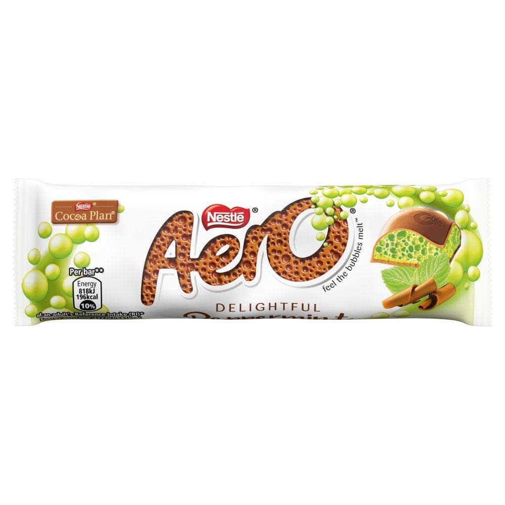 Aero Bubbly Pfefferminze Riegel 36g, 8er-Packung