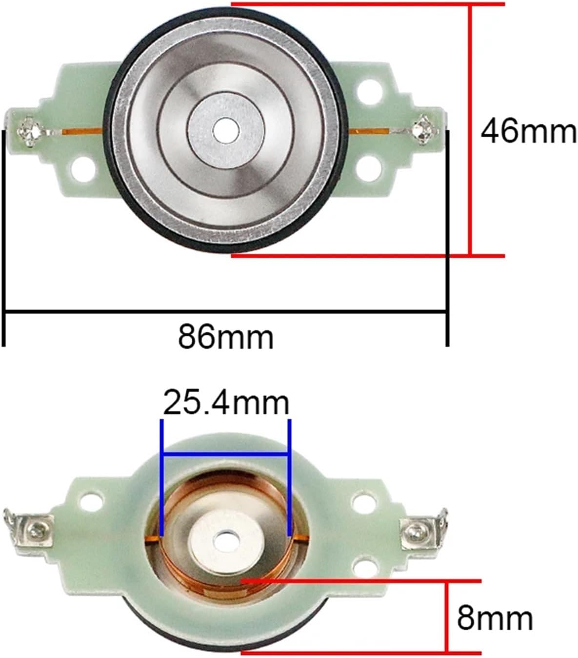 25.5Core Car Horn for Pioneer Super Tweeter Repair Sound Titanium Film Assembly Treble Coil 25.4mm Coil 2PCS
