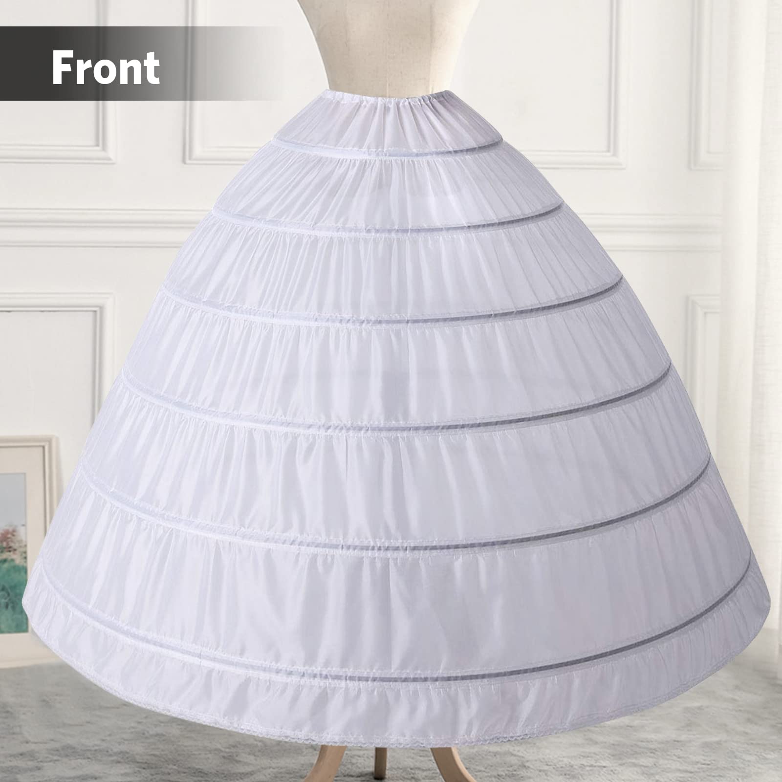 Sottogonna da donna sotto il vestito, 6 cerchi, sottogonna in crinolina, mezza sottoveste per abito da sposa abito da ballo