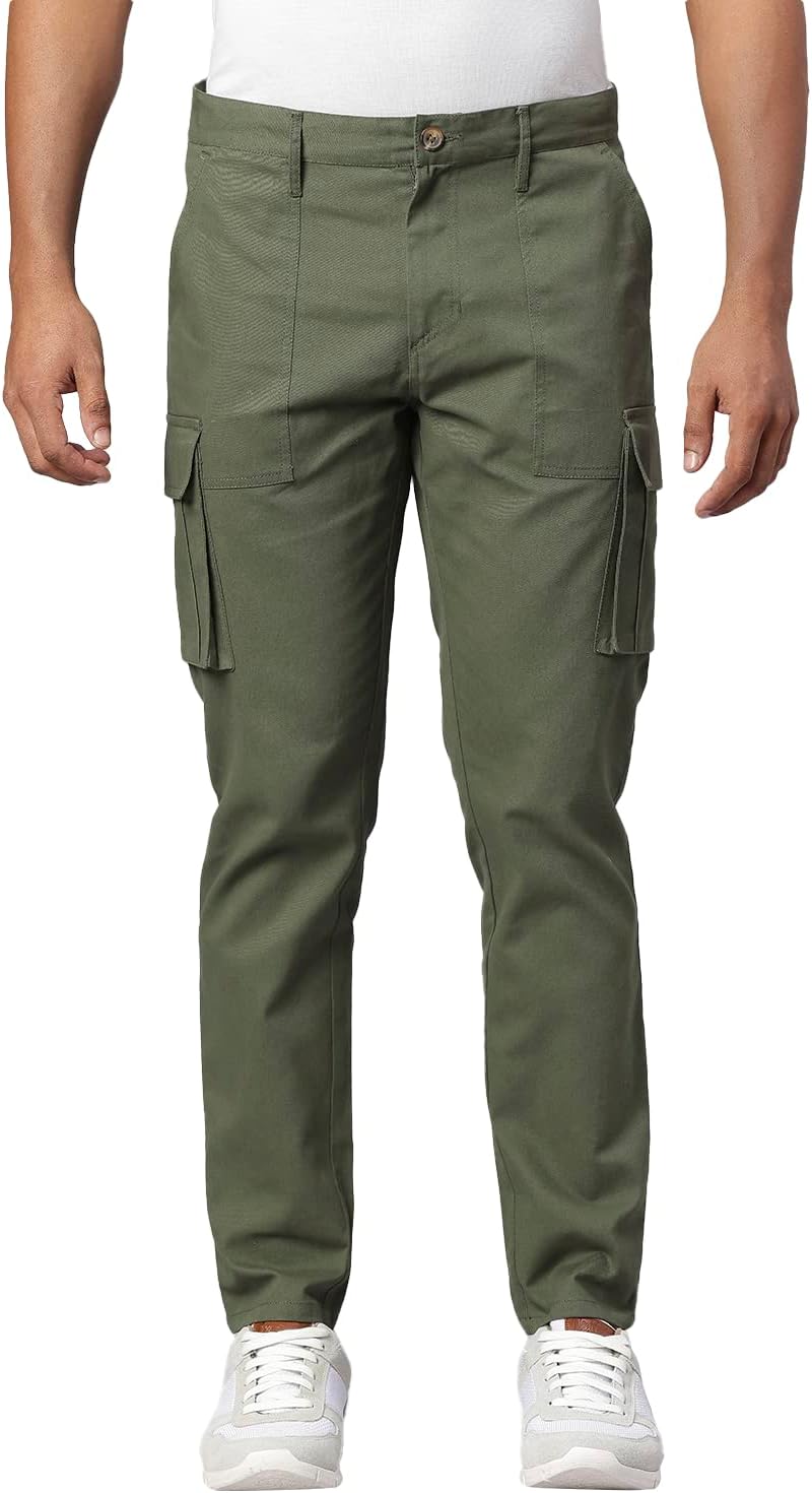 HubberholmeMen Navy Blue Regular Smart Cargo HHMWTS007_NV