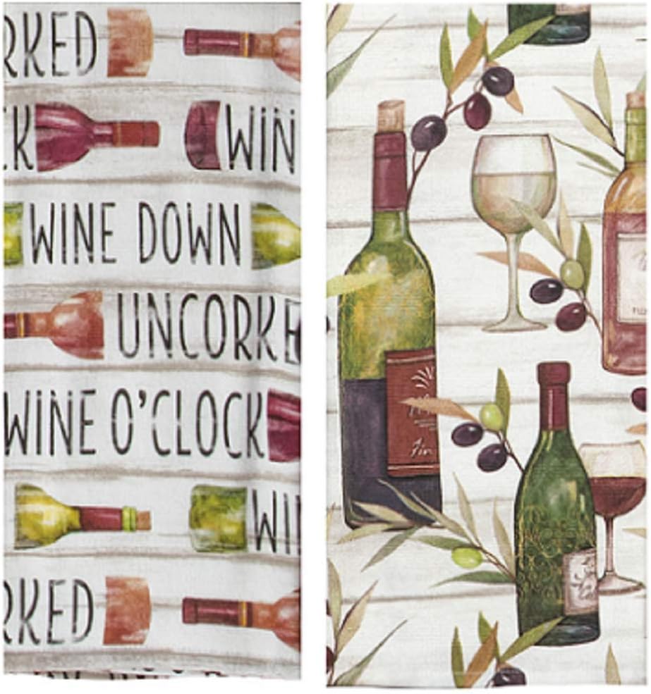 Amazon.com: KayDeeDesigns Tuscan Wine Themed Kitchen Bar Towel Bundle ...