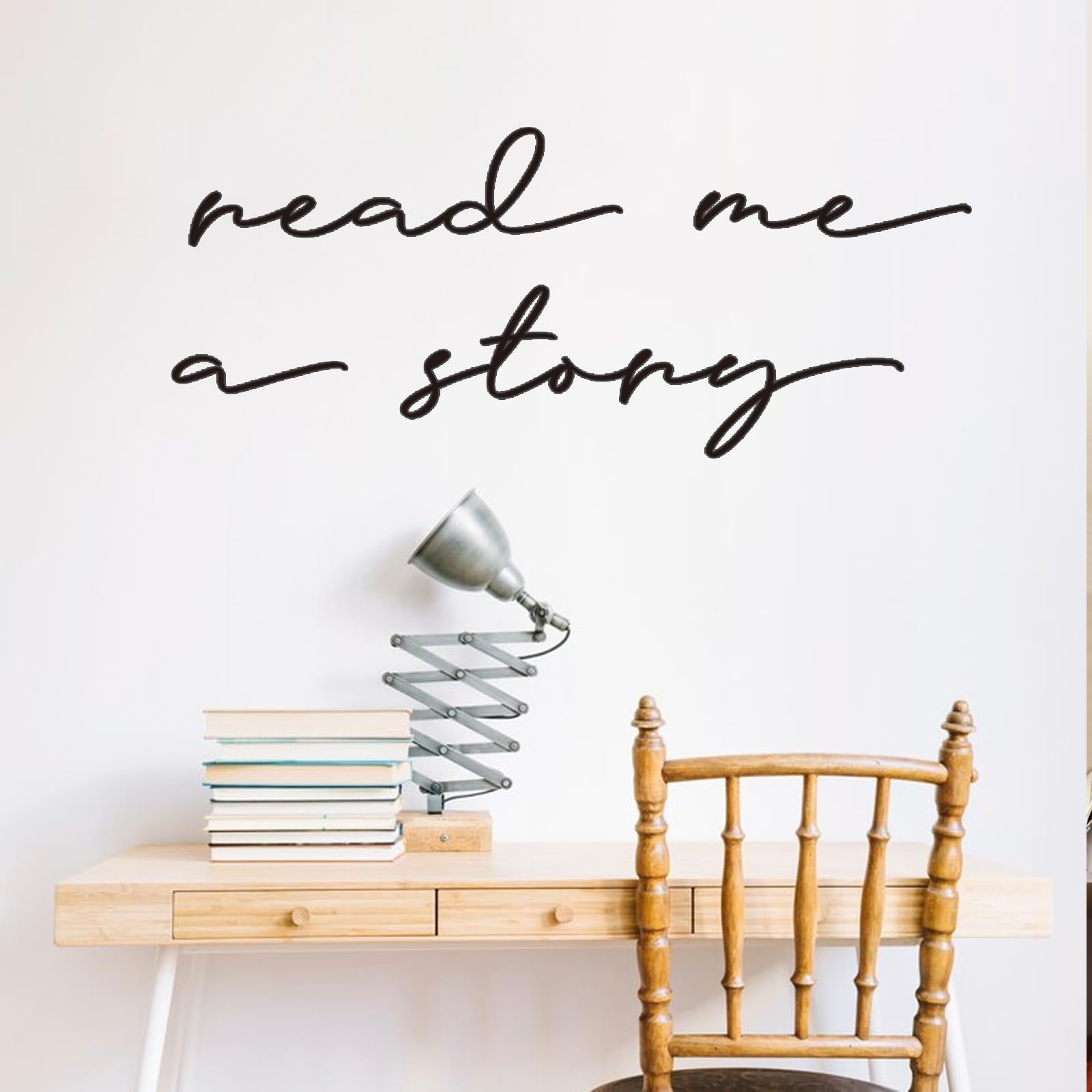 PLIGREAT 2 Sheets Read Me A Story Quotes Wall Decals Black Word Removable Wall Stickers Peel and Stick Wall Decors for Classroom Nursery School Office Library Decor Home Indoor Wall Art Decor