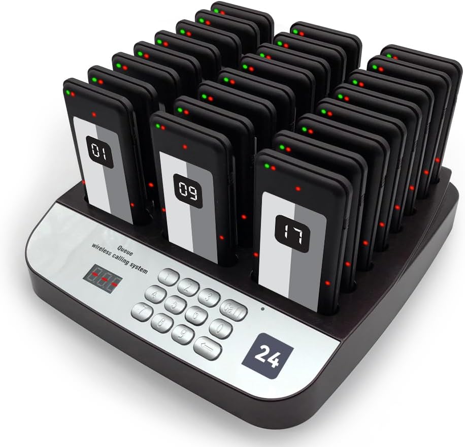 NOLAS Social Distancing Pagers for Restaurants Paging System Lineup Waiting Queue Signal Calling Long Range Customer Service for Cuisine Church Clinic Restaurant Pager