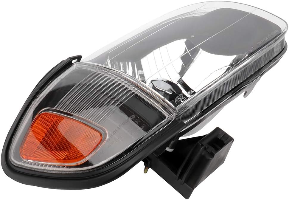 Replacement Driver and Passenger Side Headlight Assembly Set For Toyota Tacoma 2001-2004 Black Housing Amber Reflector Clear Lens