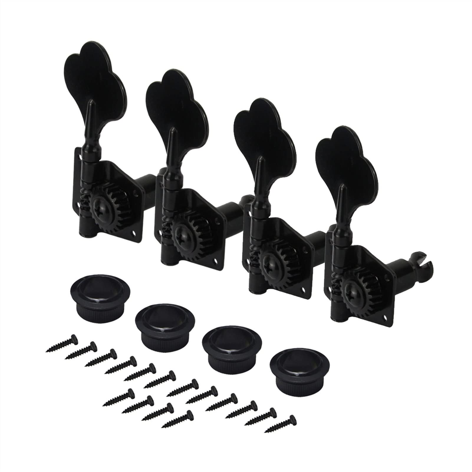 4R Bass Abrir Engranajes Sintonizadores Máquina Cabezales Tuning Pegs Black para Bajo Eléctrico Derecho Clavijas afinación