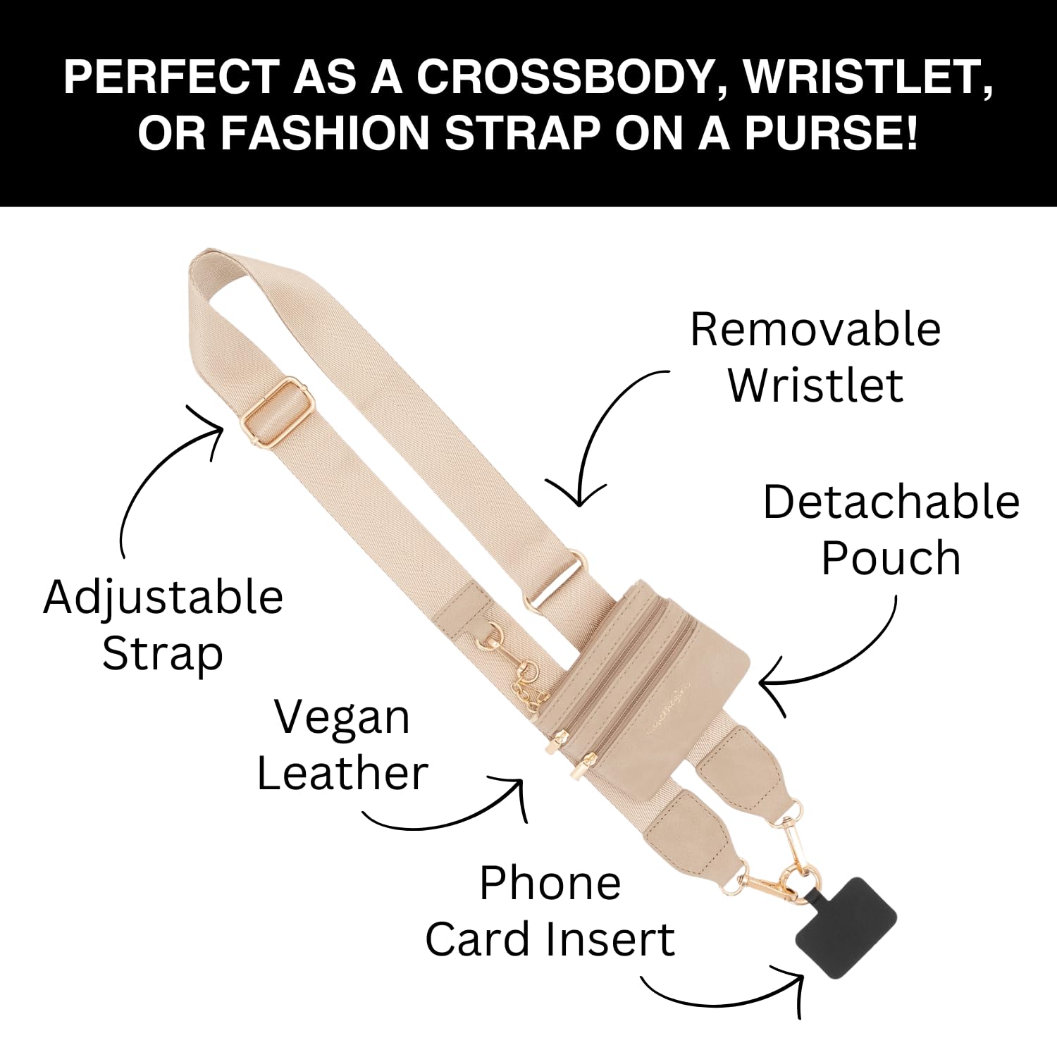 Amazon.com: Save the Girls Clip and Go Phone Strap Solid (Taupe