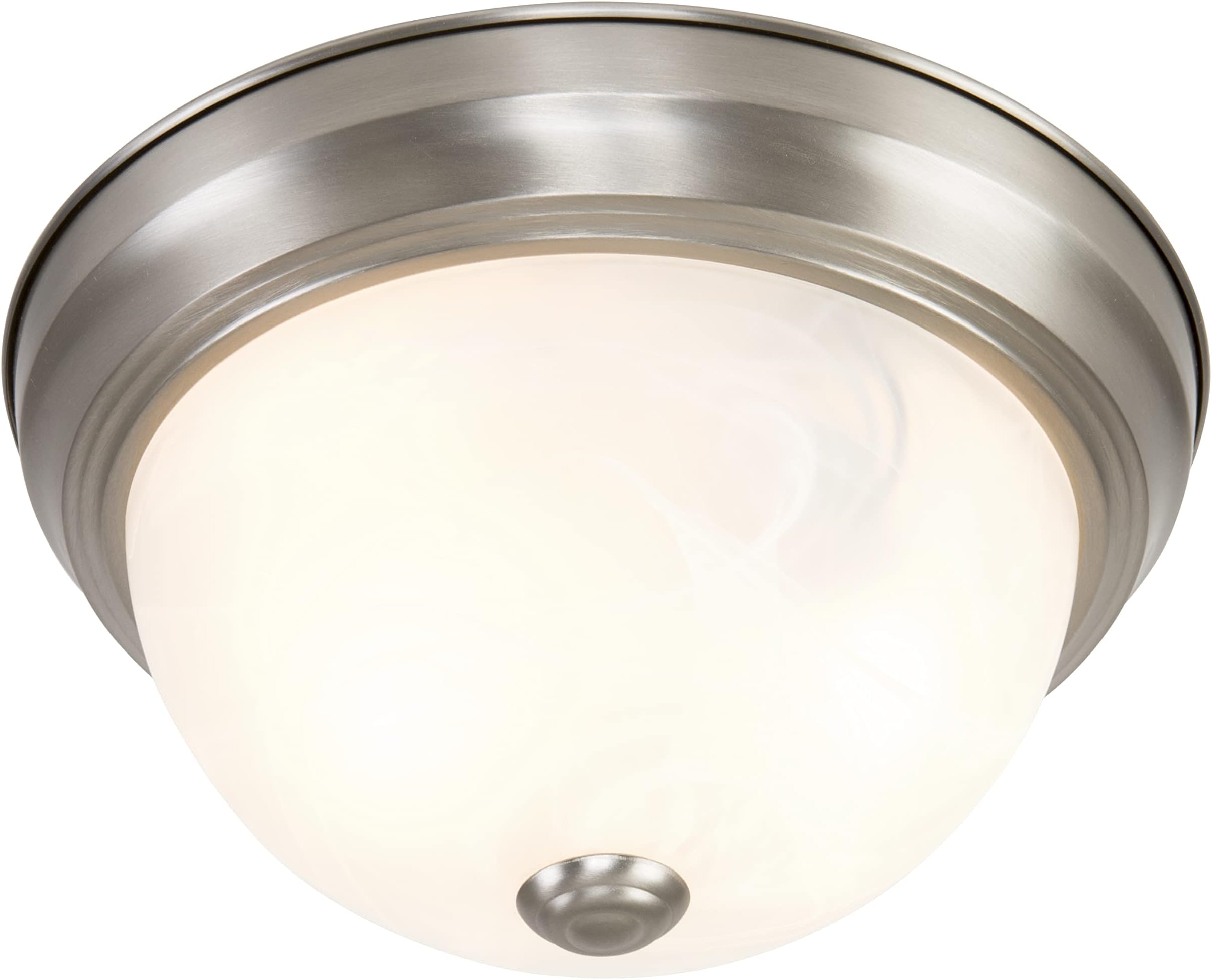 Yosemite Home Decor JK101-11SN 2-Light Flush Mount with Marble Glass Shade, Satin Nickel, 11-Inch