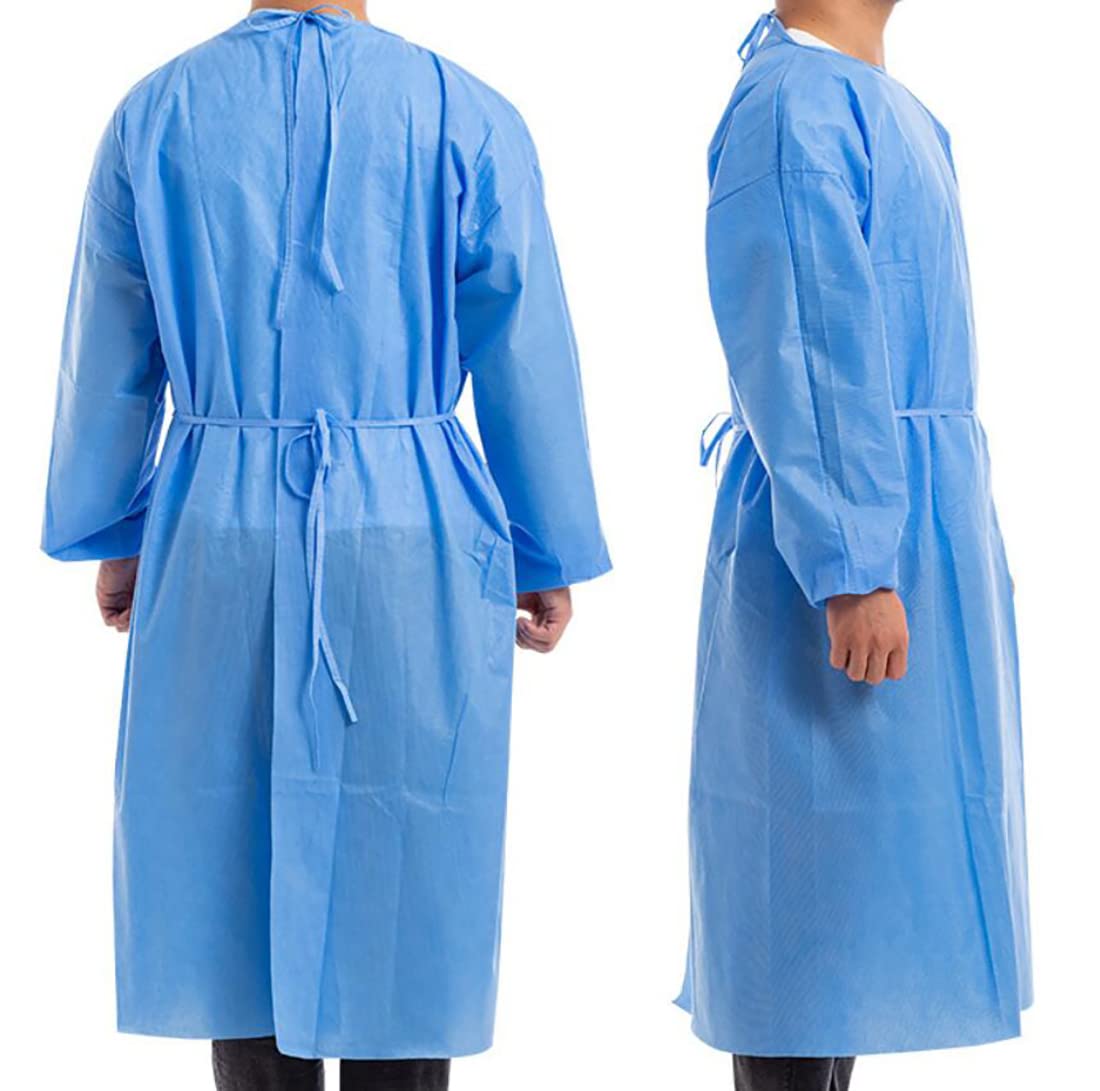 NOVAGO- Lot de 100 Blouses 45 gr/m2surblouses de Protection, blouses de travail, tablier Jetables Non tissé - Taille unique jusqu'au 120 kg