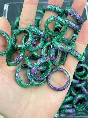 1Pcs 17-20mm Inner Diameter Natural Gemstone Ring for Jewelry Making Women Men Gifts