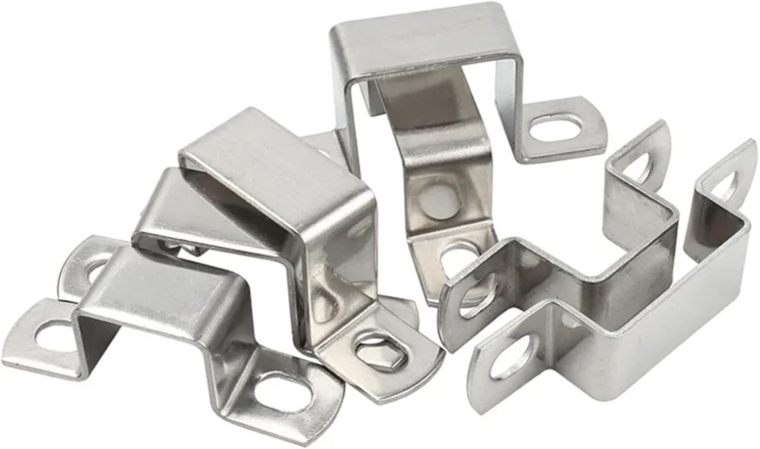 304 Stainless Steel Thickened Square Rectangular Ohm Tube Card U/M-type Horseback Saddle Clip 1Pcs(50 x 25 (2Pcs))