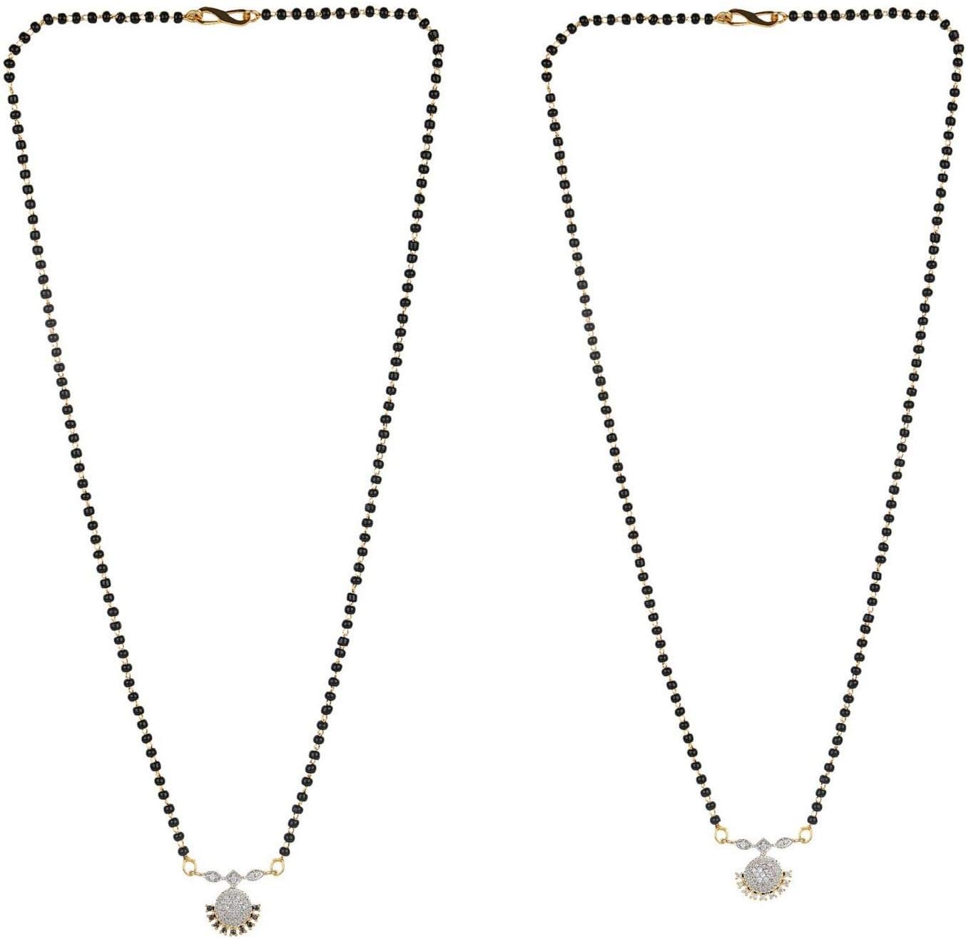 Indian Bollywood Ethnic Traditional Gold Plated CZ Mangalsutra Pendant Necklace set jewelry for Women