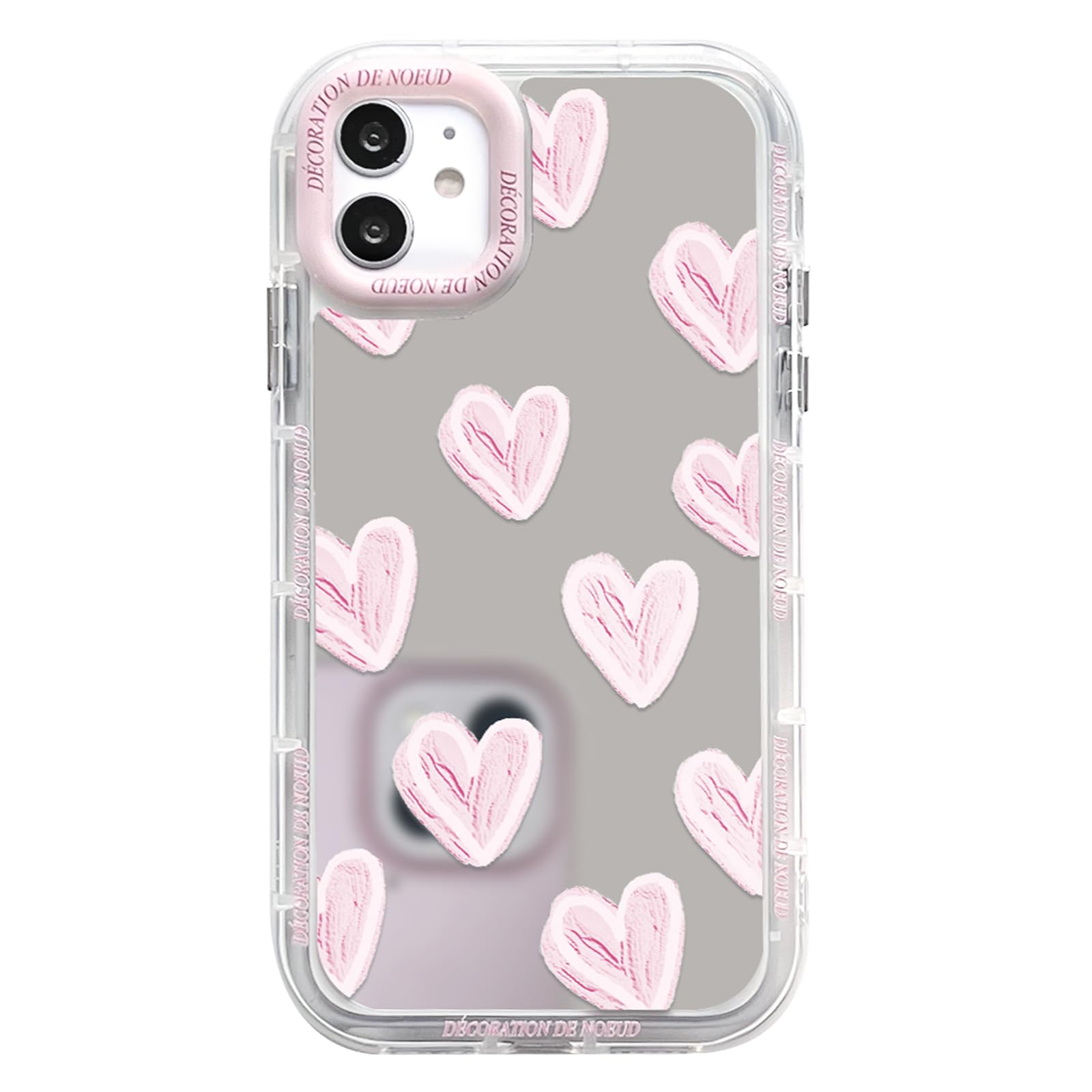 Lafunda Coque Compatible Avec IPhone 12, Coque De Protection Pour Pour IPhone 12 Silicone Antichoc Housse Étui Motif De Coeur D'amour Case Bleu