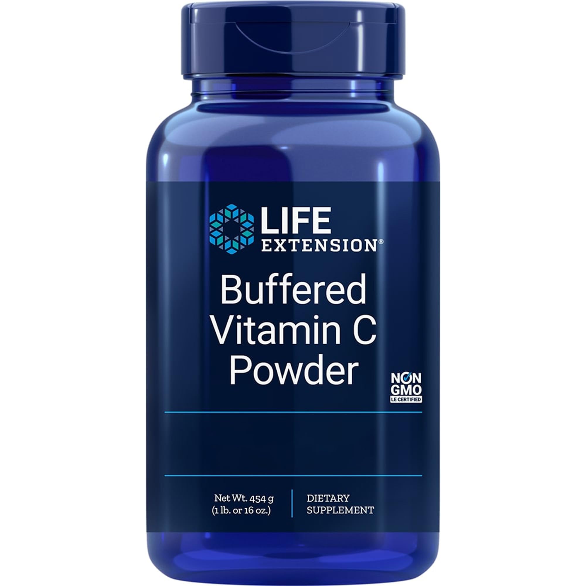 Life Extension, Buffered Vitamin C (Vitamina C Tamponata), Alta Dose, 454g di Polvere vegana, Testata in Laboratorio, Vegetariana, Senza Glutine, Senza Soia, Non OGM