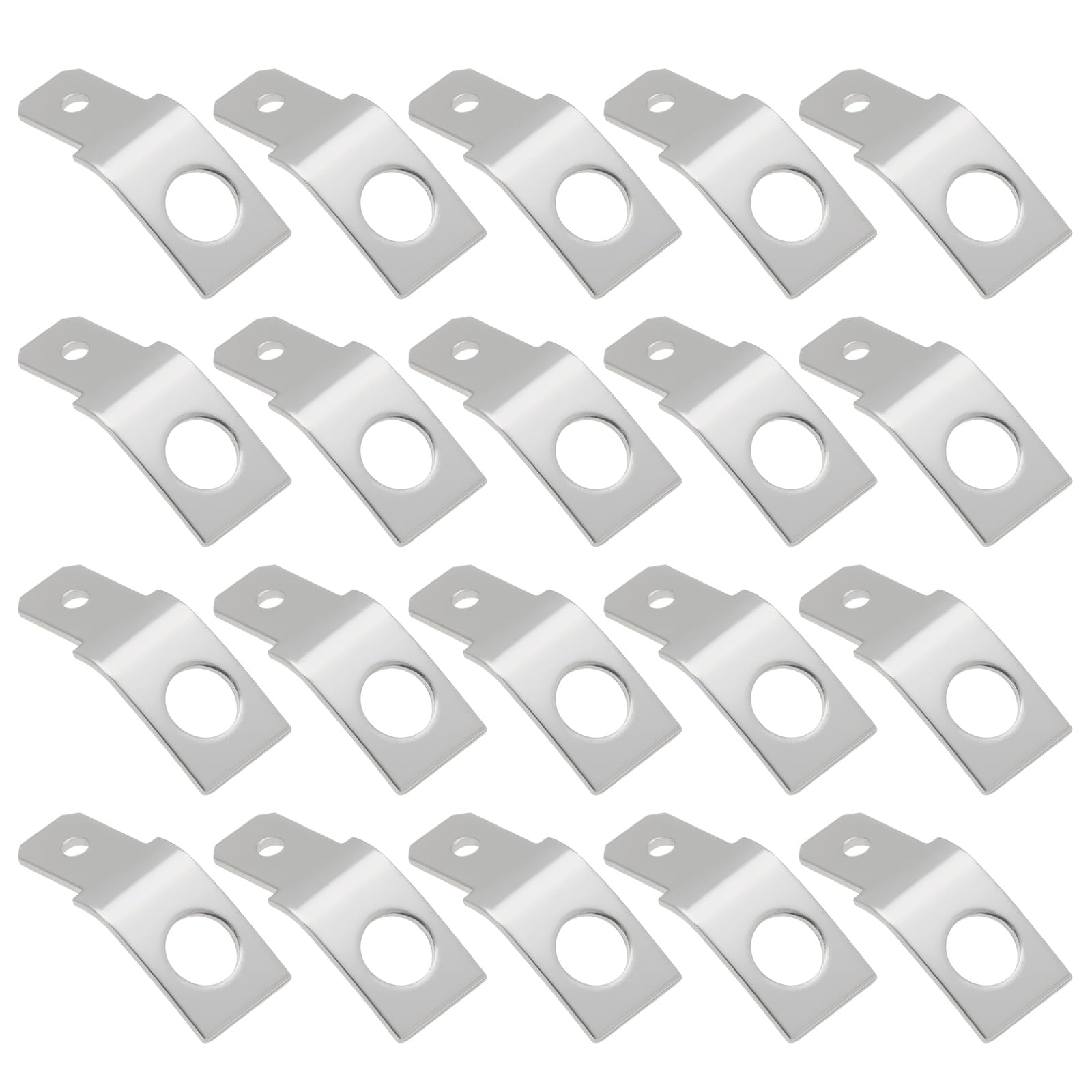 The Lord of the Tools 50Pcs 6.3mm M4 Male Spade Blade Connector Brass Non-Insulated 135 Degree Angle Crimp Terminals Connectors for Boat Automotive Home Electrical Connections (Silver)