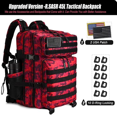 Miniatura 66 de Mochila táctica militar Molle mejorada mochila impermeable militar. Negro