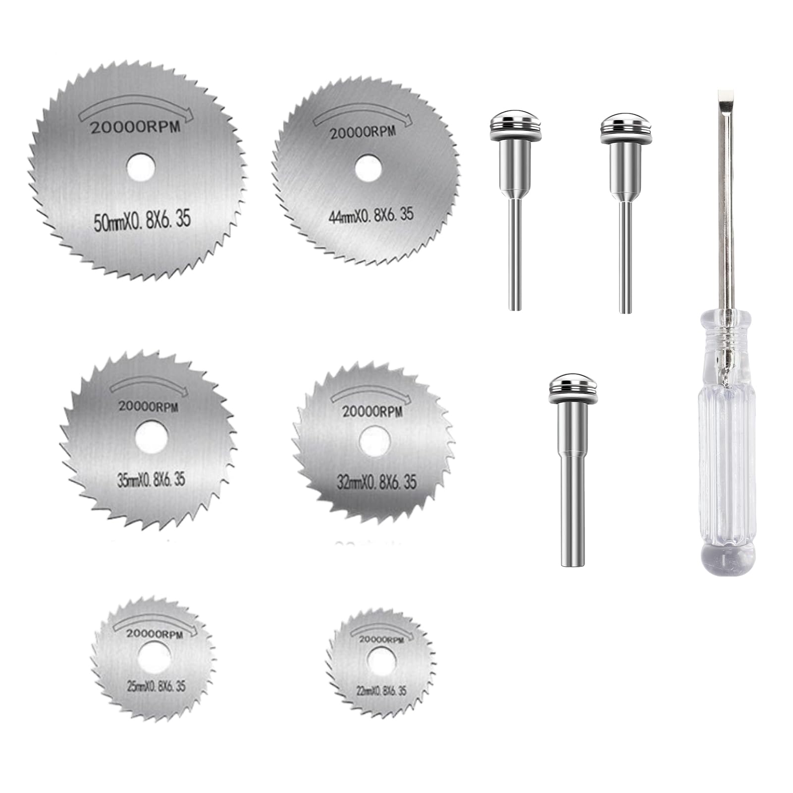 10 Pezzi Dischi da Taglio per Dremel, set mini lame HSS ad alta velocità, 6 misure per legno, plastica, alluminio, rame, metalli morbidi, accessori per bricolage e precisione