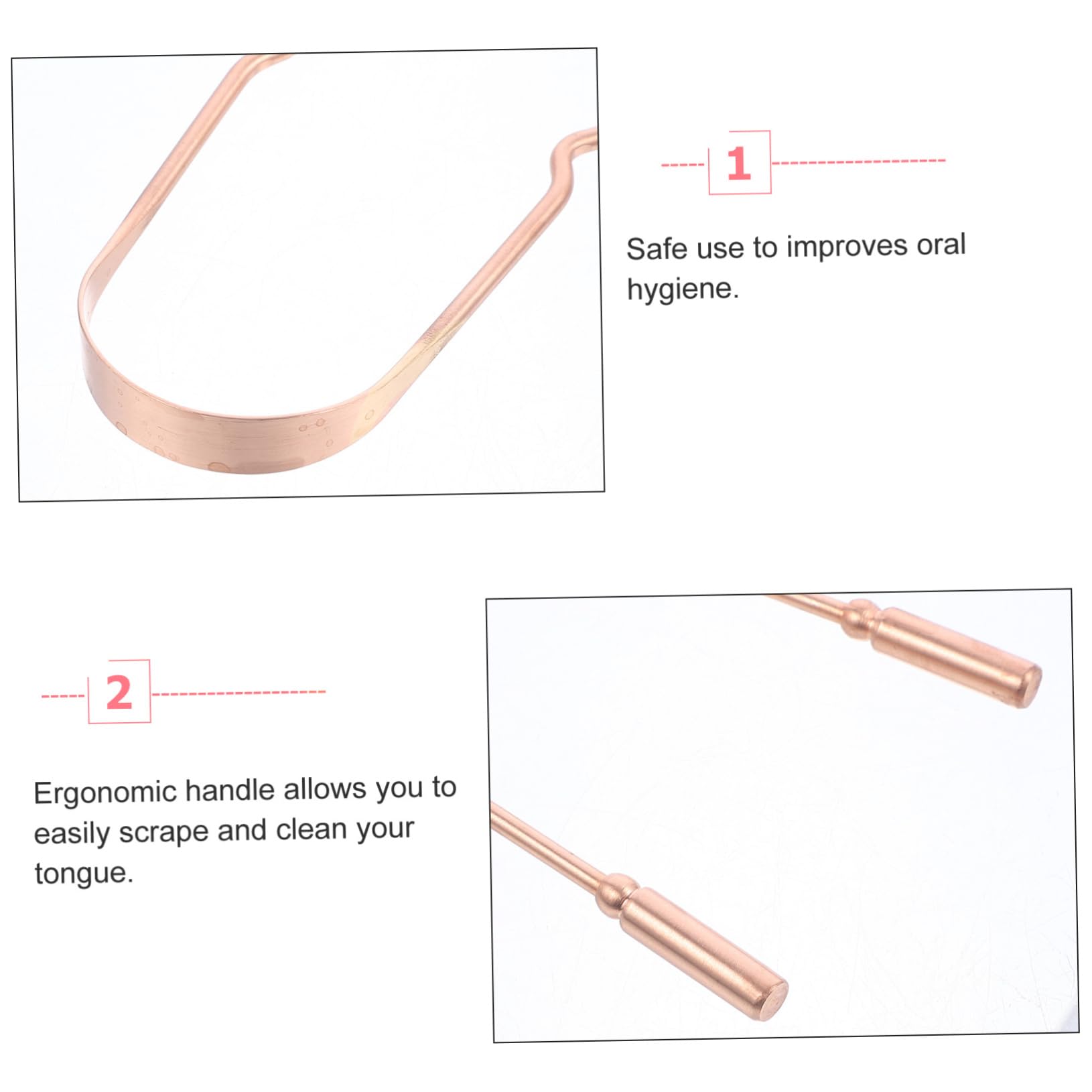GLEAVI Utensili 15 Pz Raschietto Per Lingua in Rame Raschietto Per La Bocca Vaso Neti Rastrello Della Lingua Rosa Interdentali Per Raschietto Per Lingua in Rame Rame Metallo Vacanza