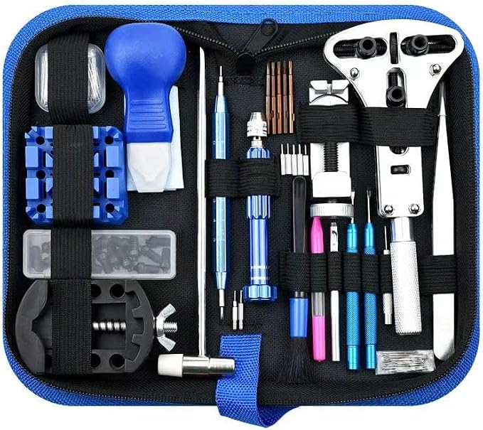 210pcs/set Watch Opener Repair Tool Kit Clock Pry Knife Screwdriver Pin Hammer Set Watchmaker Band Link Clockmaker Accessory