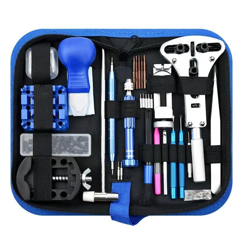 Kit di Riparazione Apri-Orologi da 210 Pezzi, con cacciavite, Martello, Maglie per Cinturini da orologiaio, Accessorio per orologiaio.