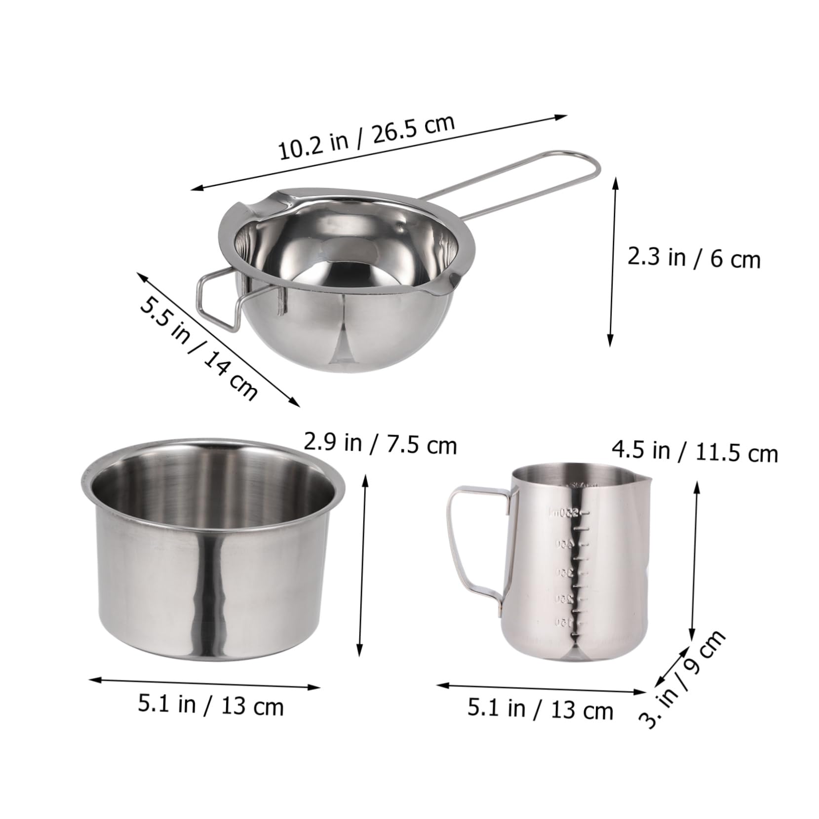 Ciieeo Stainless Steel Baking Chocolate Pan Melting Pot for Cheese Butter Safe Handle Design Compact for Hiking Picnic