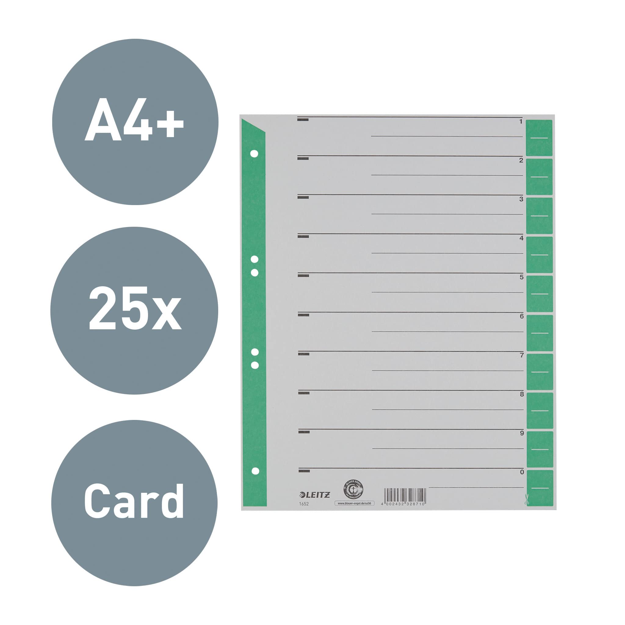 Fogli Divisori Leitz A4 - Cartoncino Colorato, Rosso, 25 Pezzi, Per Organizzazione - Foto 7