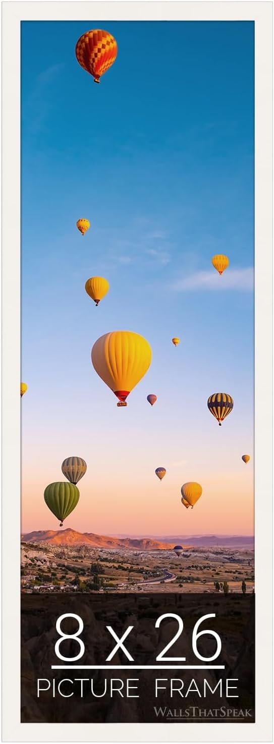 wallsthatspeak 8x26 white Picture Frame for Puzzles Posters Photos or Artwork