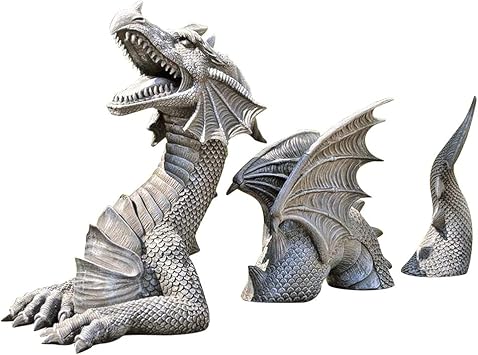 Ochine Gothic Garden Dragon Statue - Large Figurine for Lawn Garden Decor, Outdoor Funny Statue Art Ornament Gift, Resin Dragon Sculpture for Yard Decoration